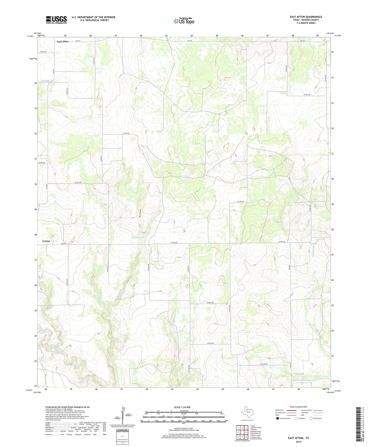 East Afton Texas US Topo Map Image
