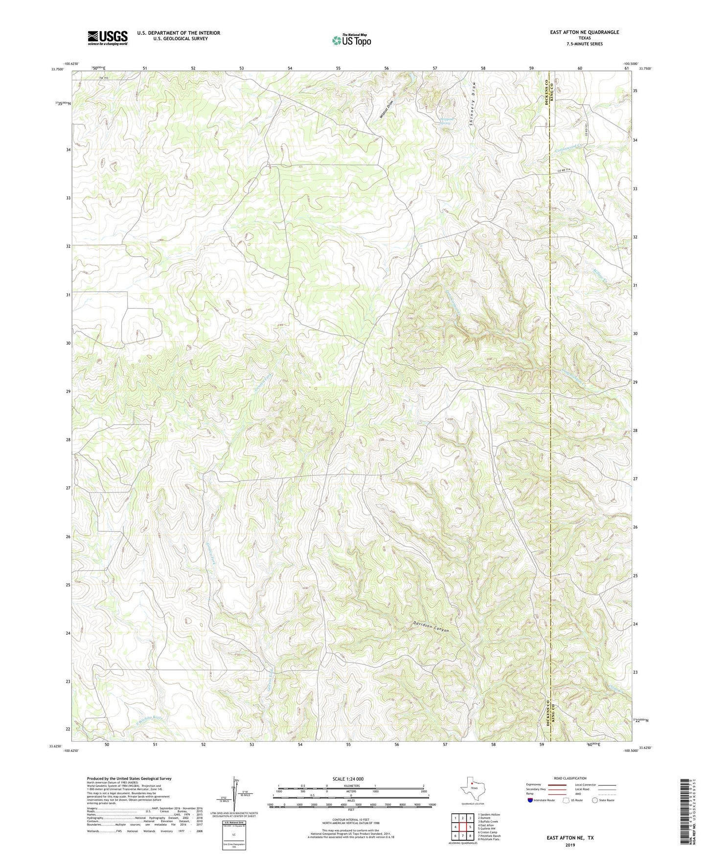 East Afton NE Texas US Topo Map Image