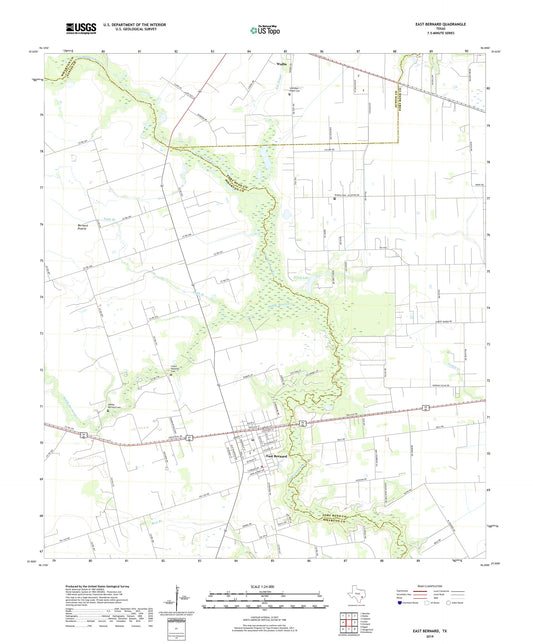 East Bernard Texas US Topo Map Image