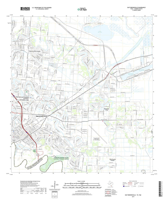 East Brownsville Texas US Topo Map Image