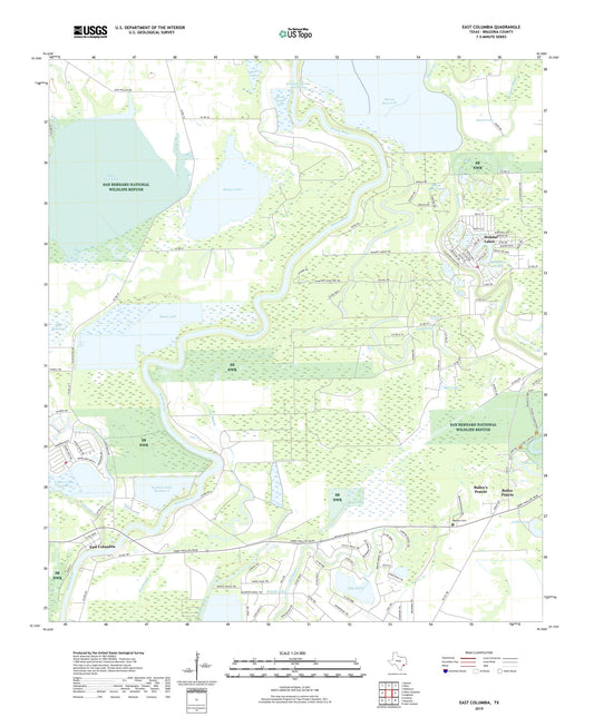 East Columbia Texas US Topo Map Image