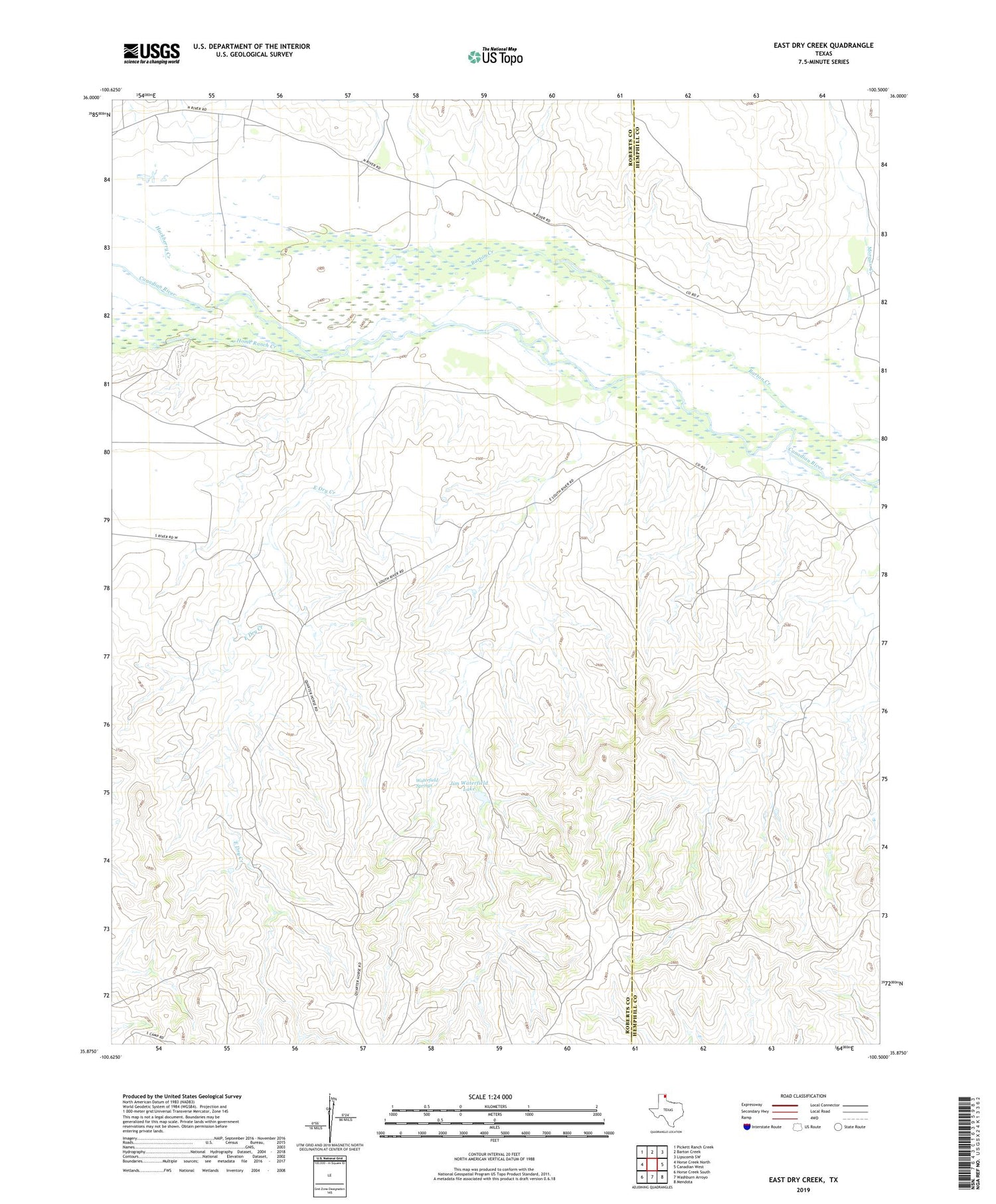 East Dry Creek Texas US Topo Map Image