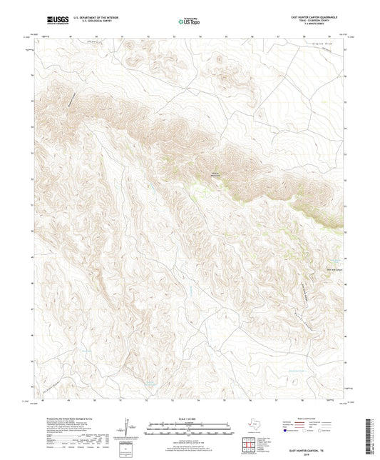 East Hunter Canyon Texas US Topo Map Image