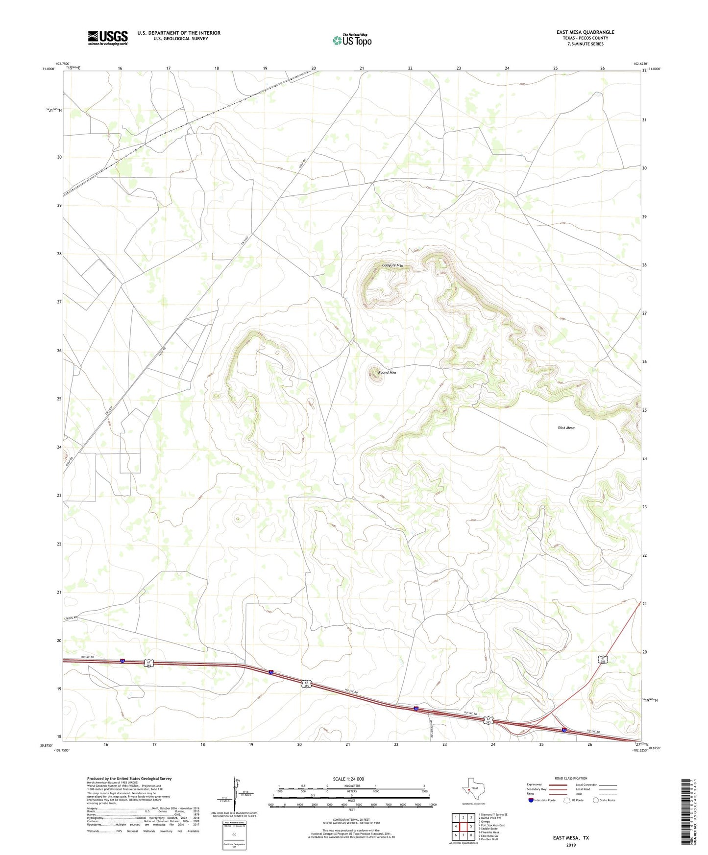 East Mesa Texas US Topo Map Image