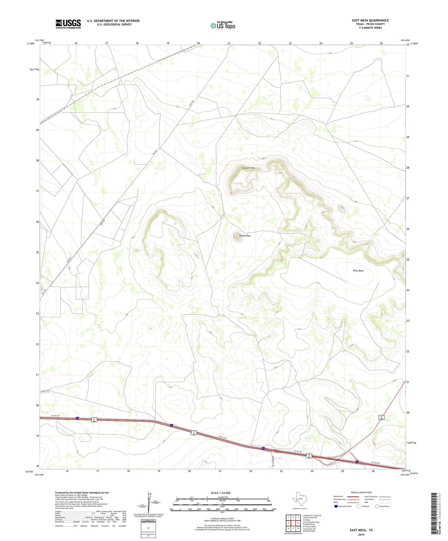East Mesa Texas US Topo Map Image