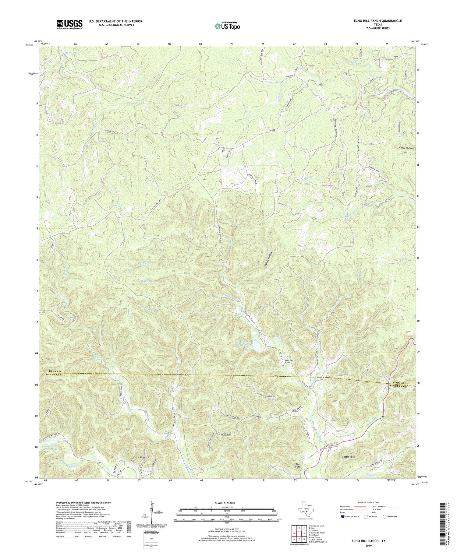 Echo Hill Ranch Texas US Topo Map Image
