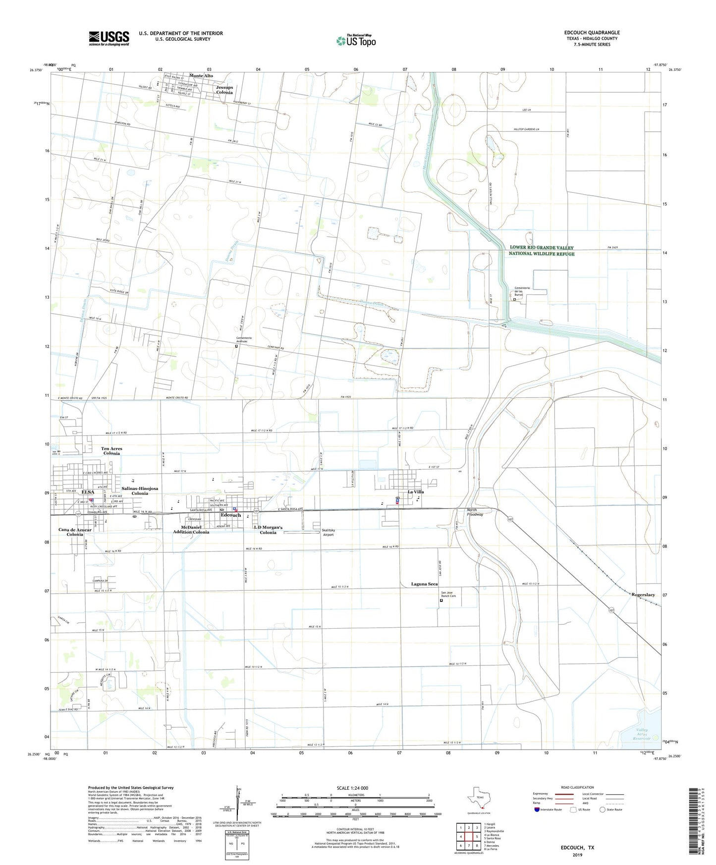 Edcouch Texas US Topo Map Image