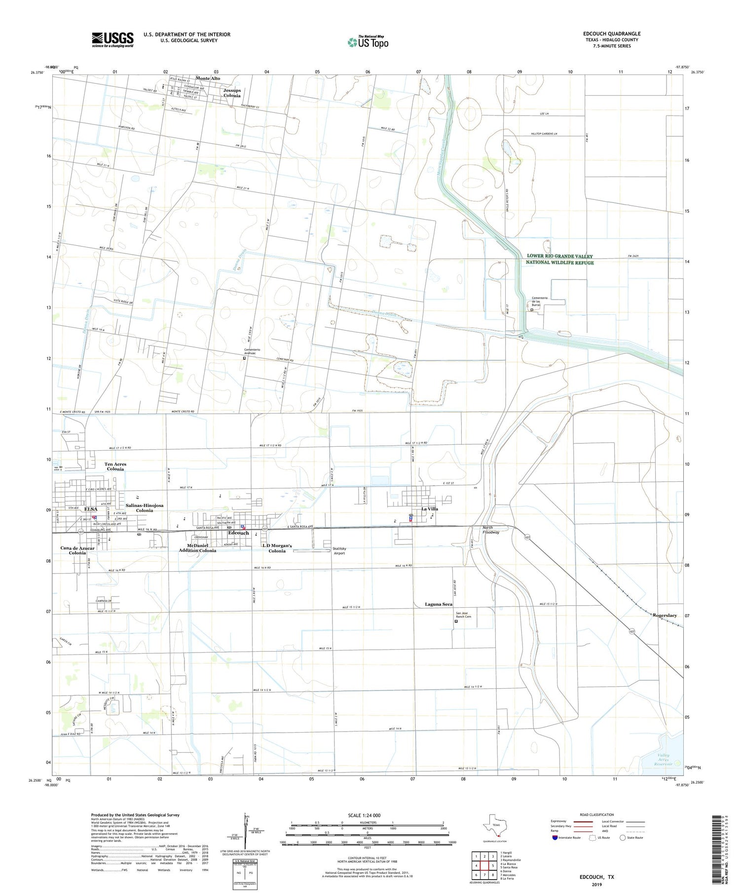 Edcouch Texas US Topo Map Image