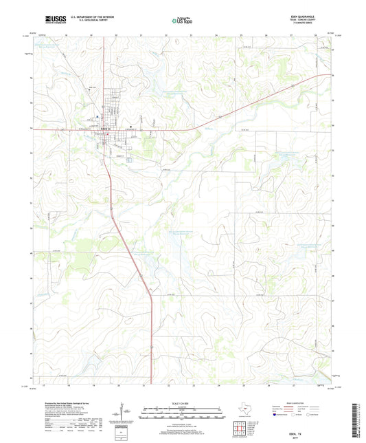 Eden Texas US Topo Map Image