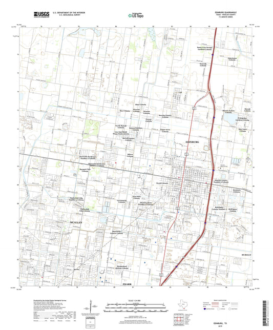 Edinburg Texas US Topo Map Image
