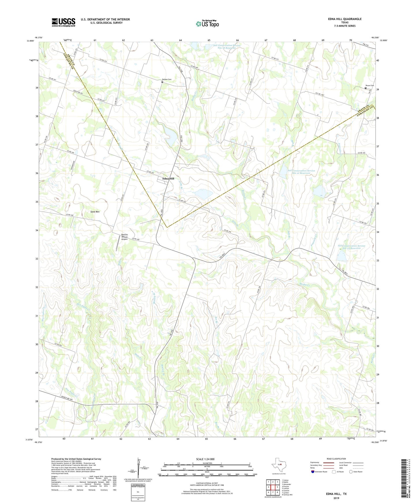 Edna Hill Texas US Topo Map Image