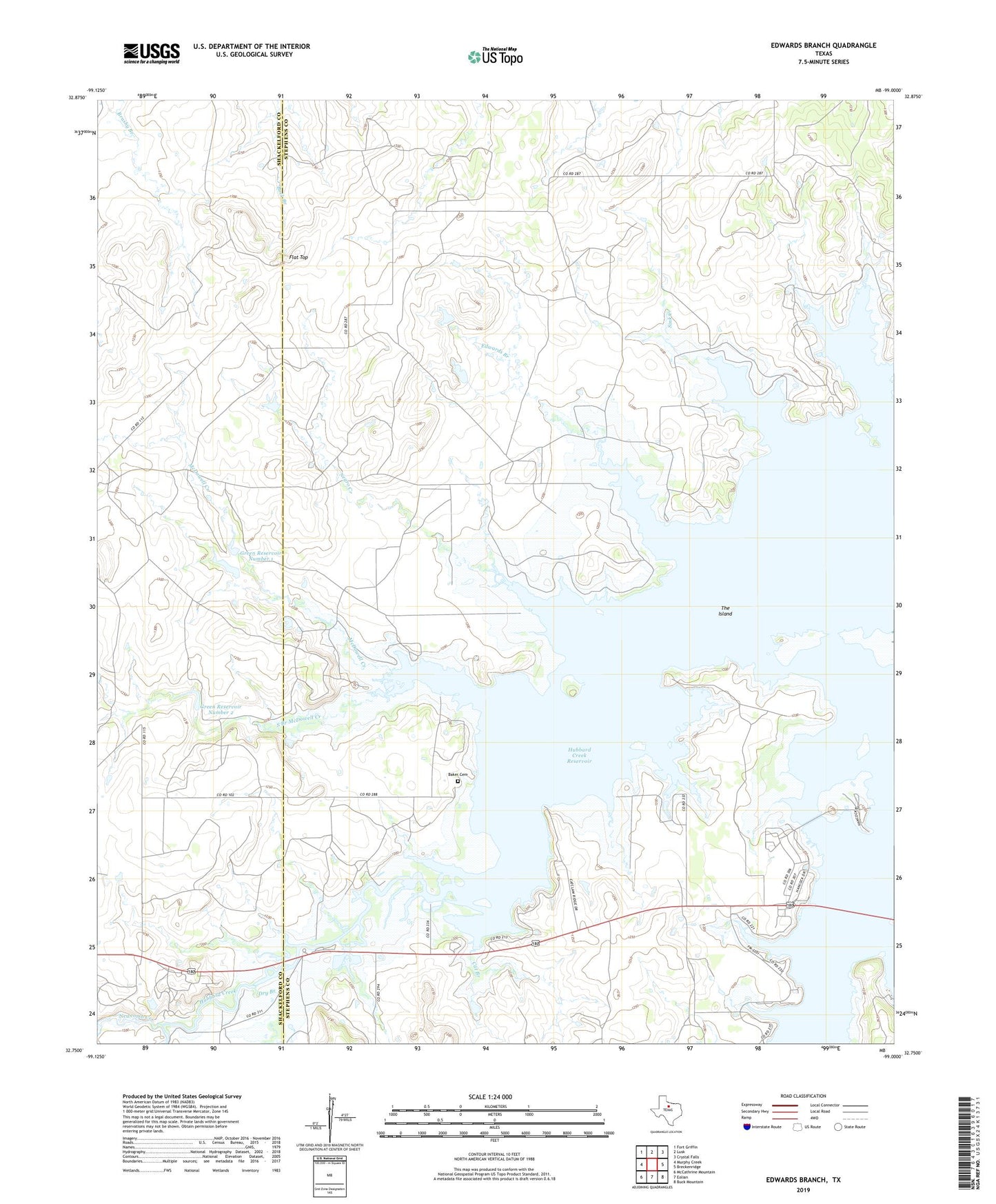 Edwards Branch Texas US Topo Map Image