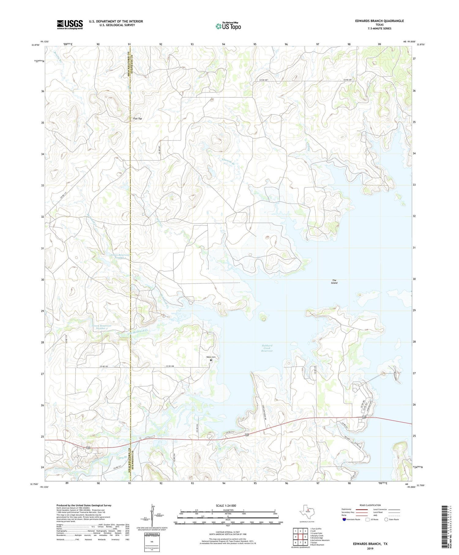 Edwards Branch Texas US Topo Map Image