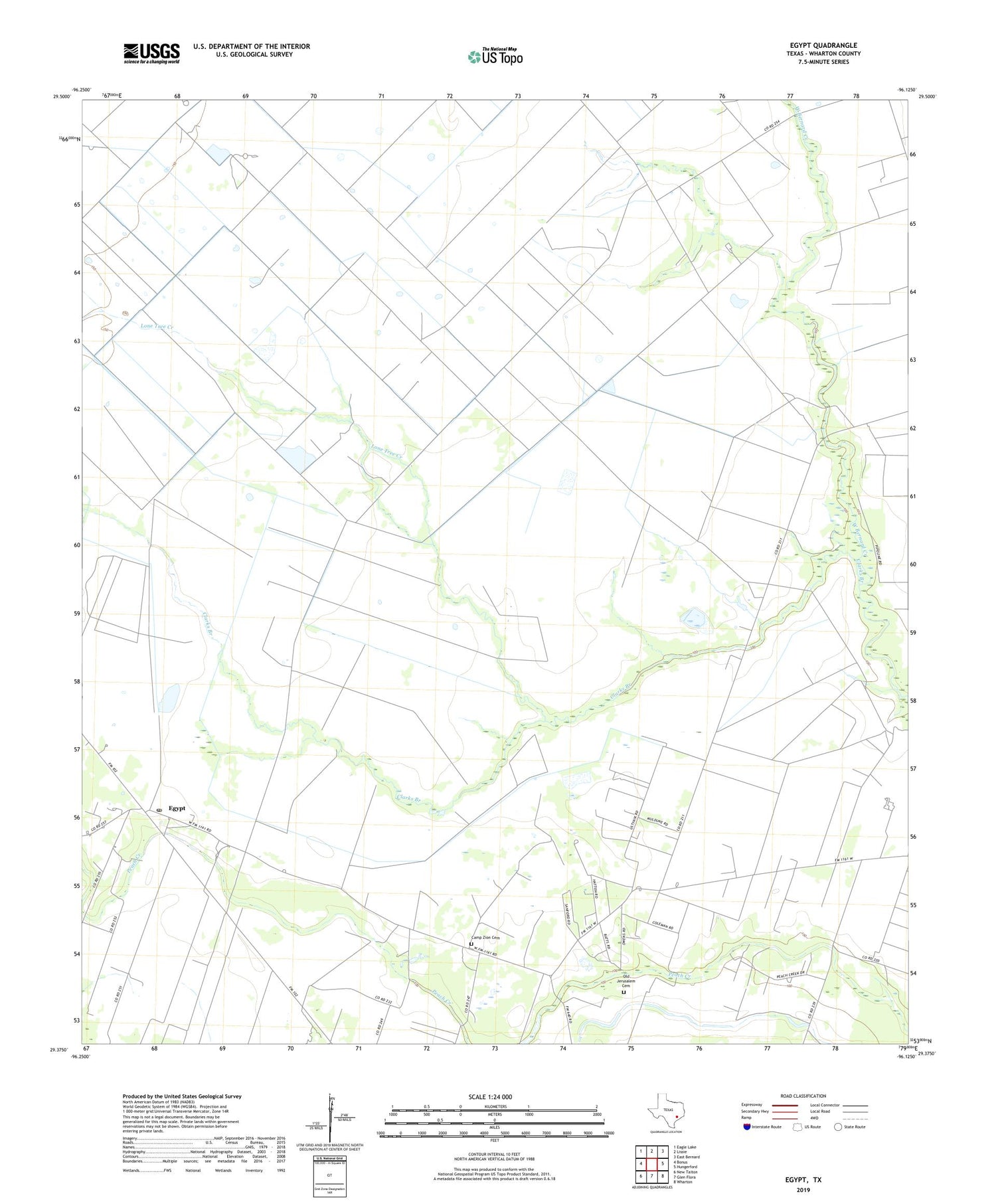 Egypt Texas US Topo Map Image