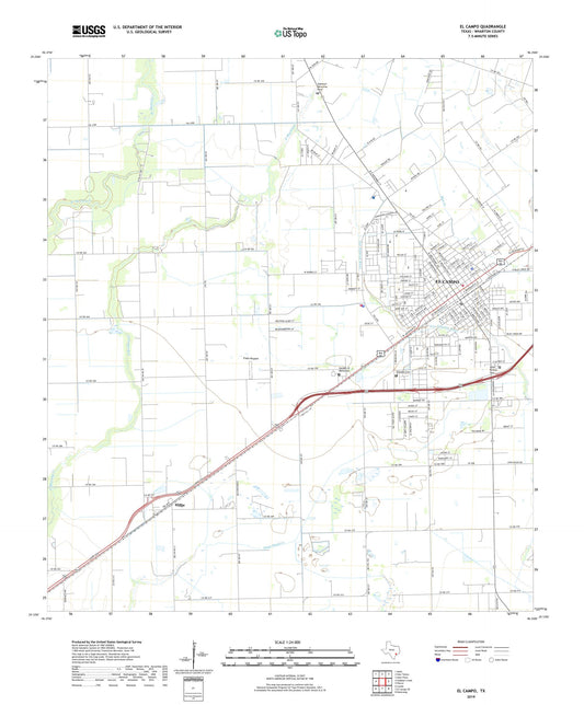 El Campo Texas US Topo Map Image
