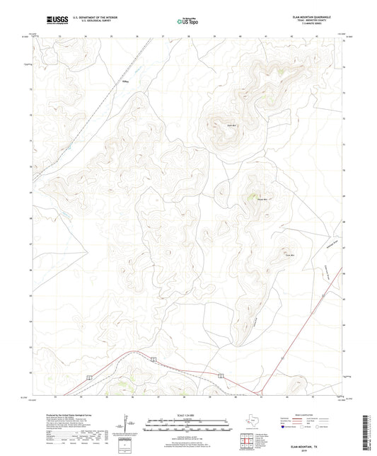 Elam Mountain Texas US Topo Map Image