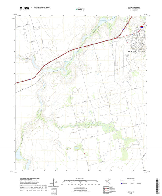 Elbow Texas US Topo Map Image