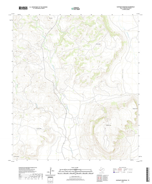 Elephant Mountain Texas US Topo Map Image