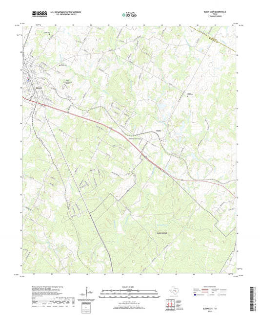 Elgin East Texas US Topo Map Image
