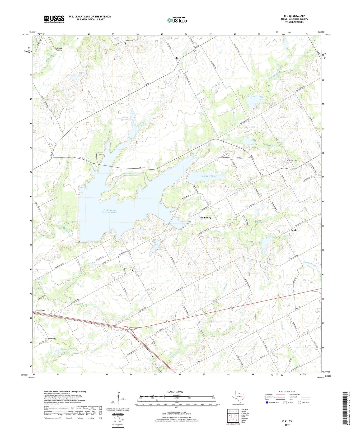Elk Texas US Topo Map Image