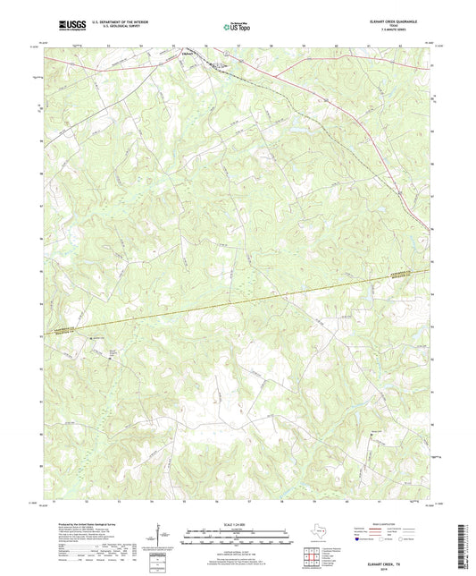 Elkhart Creek Texas US Topo Map Image