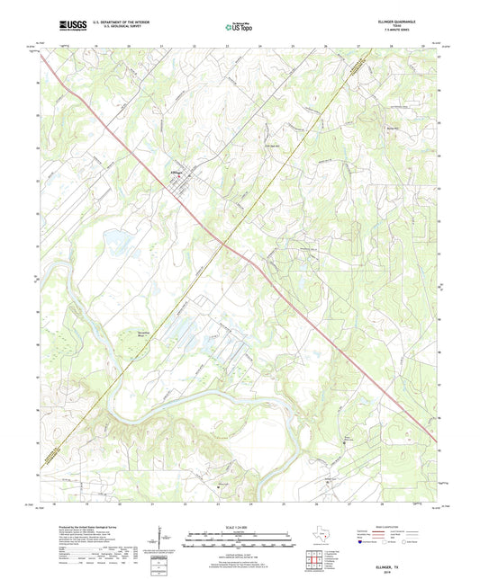 Ellinger Texas US Topo Map Image