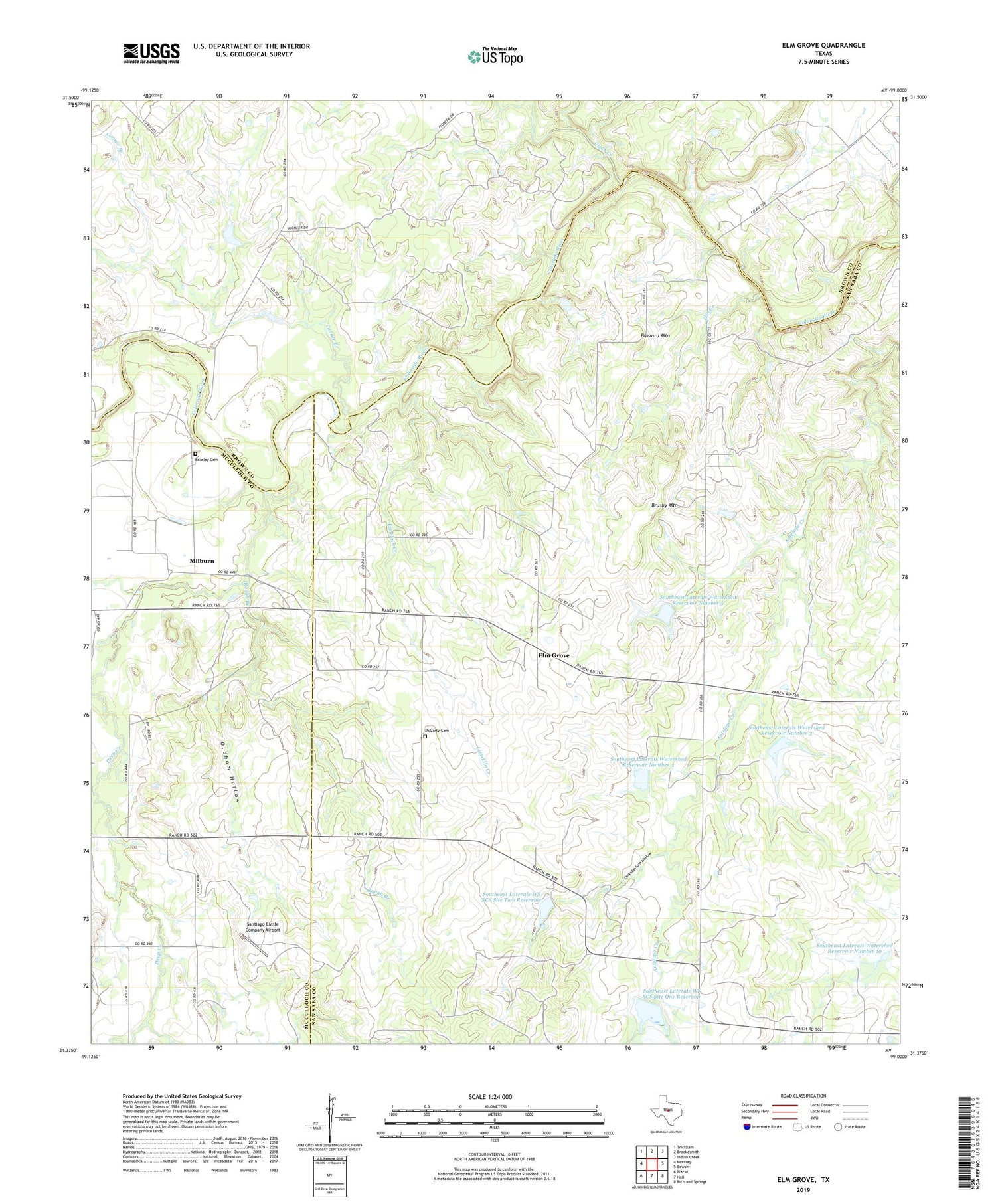 Elm Grove Texas US Topo Map Image