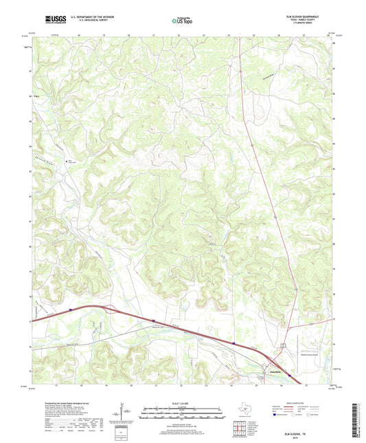 Elm Slough Texas US Topo Map Image