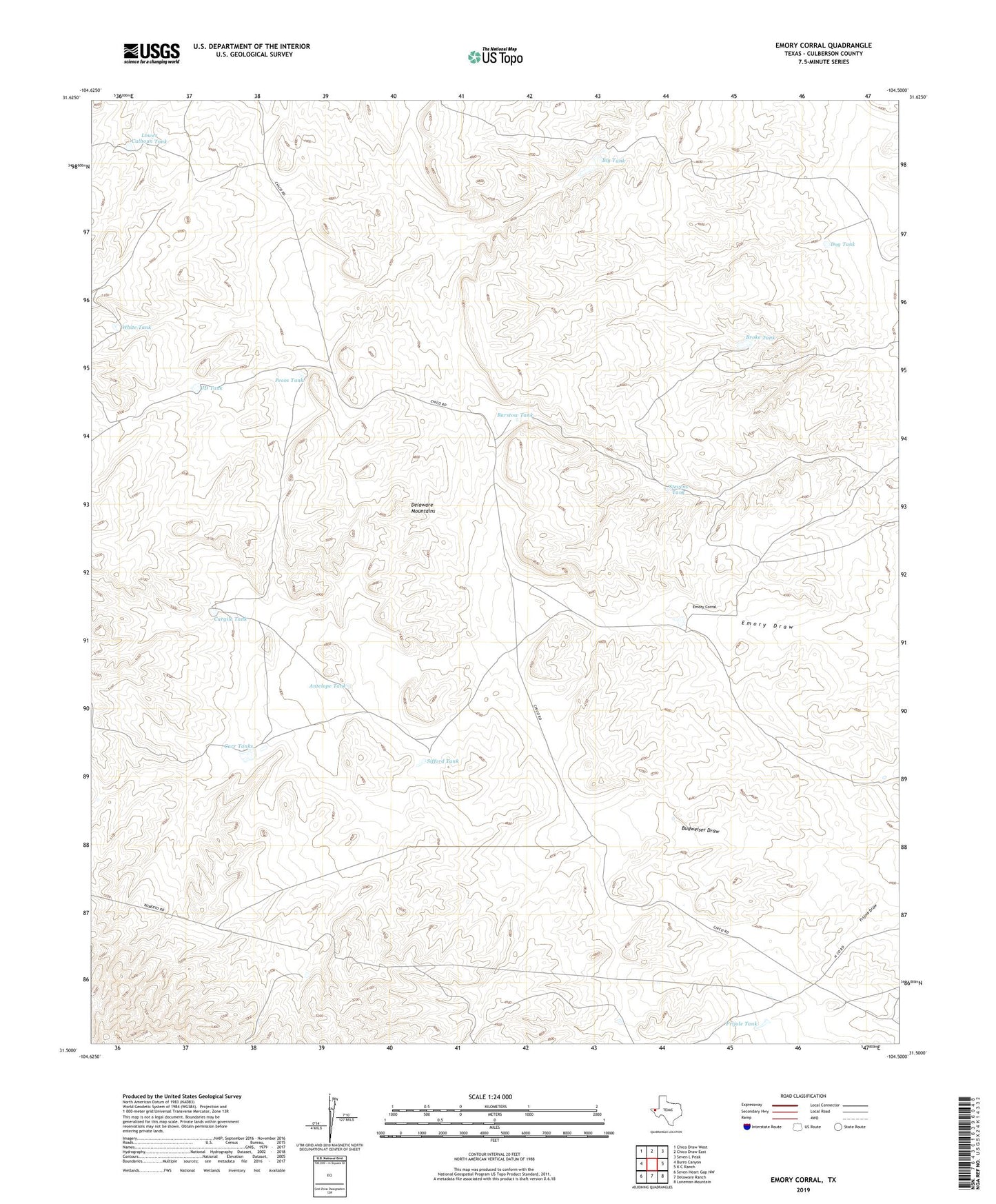 Emory Corral Texas US Topo Map Image