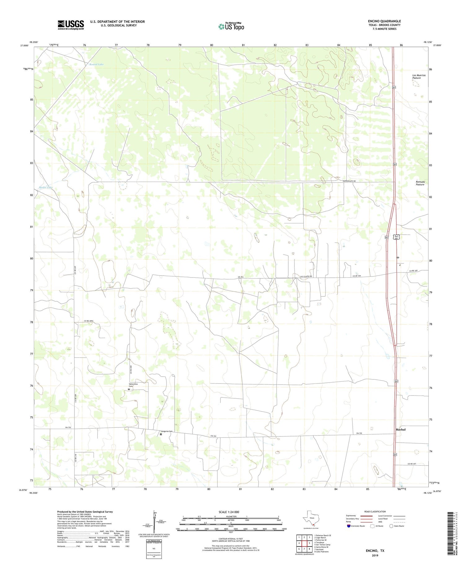 Encino Texas US Topo Map Image