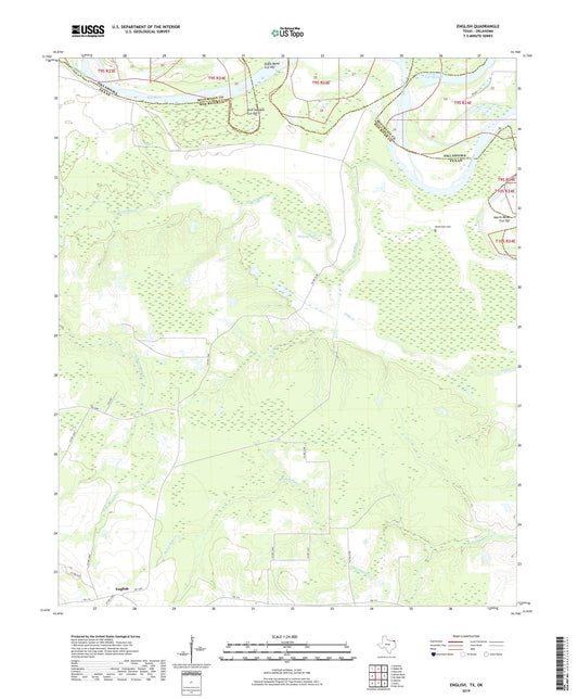English Texas US Topo Map Image