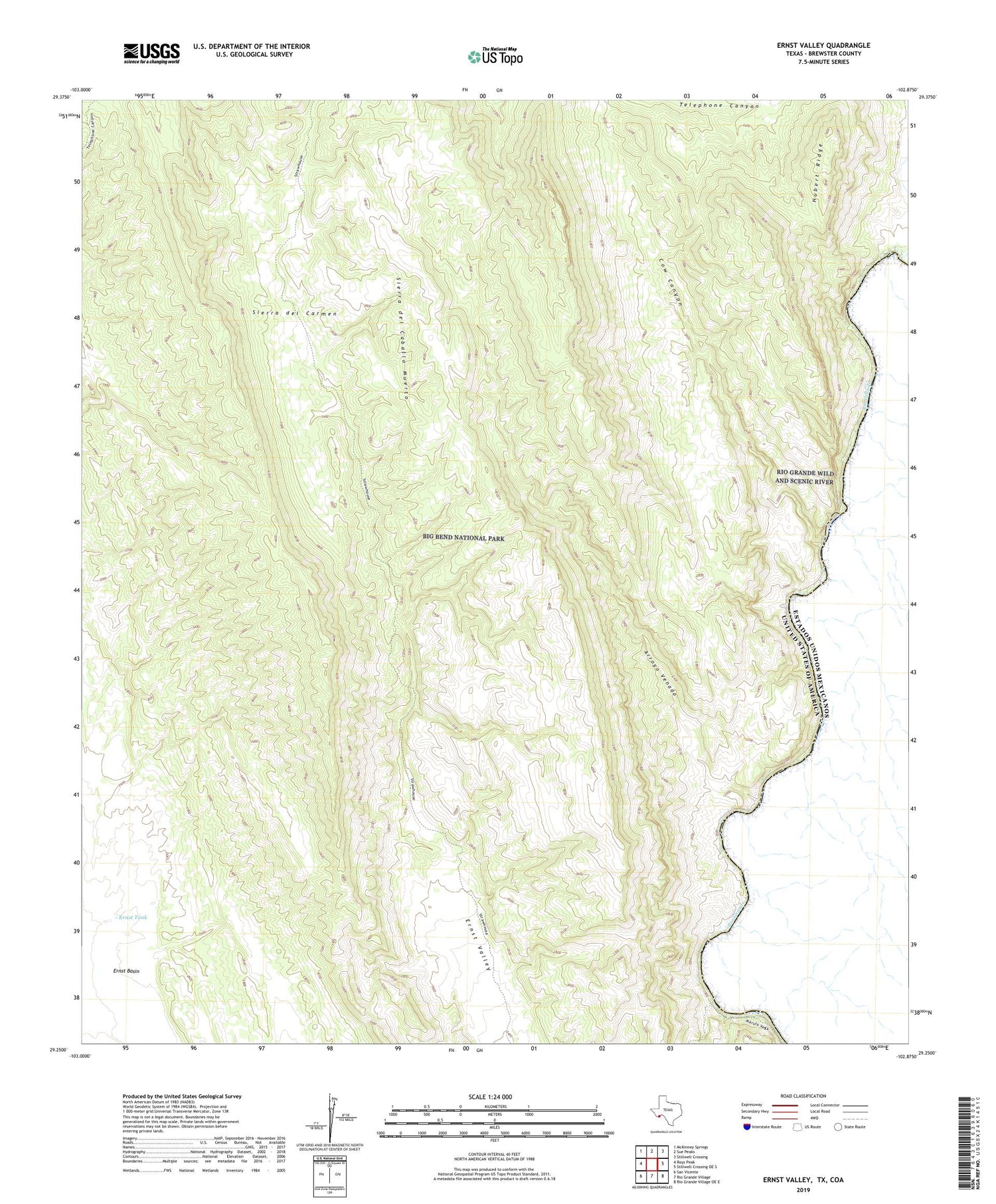 Ernst Valley Texas US Topo Map Image