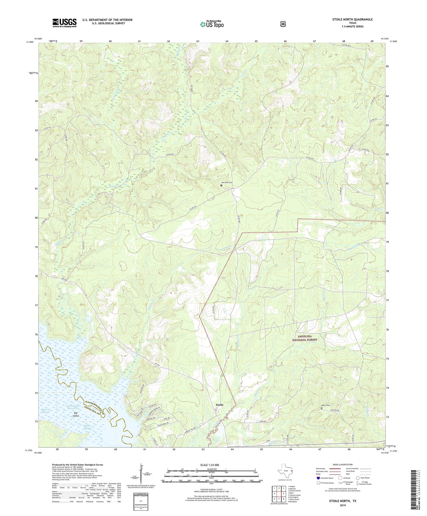 Etoile North Texas US Topo Map Image
