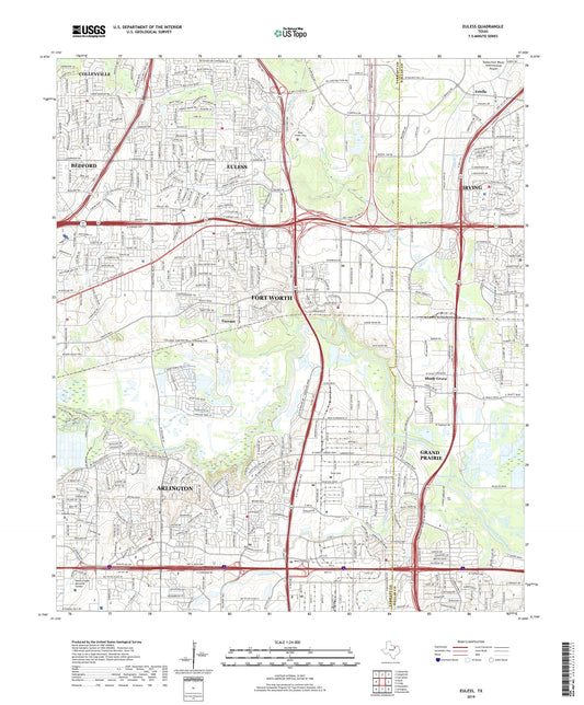 Euless Texas US Topo Map Image