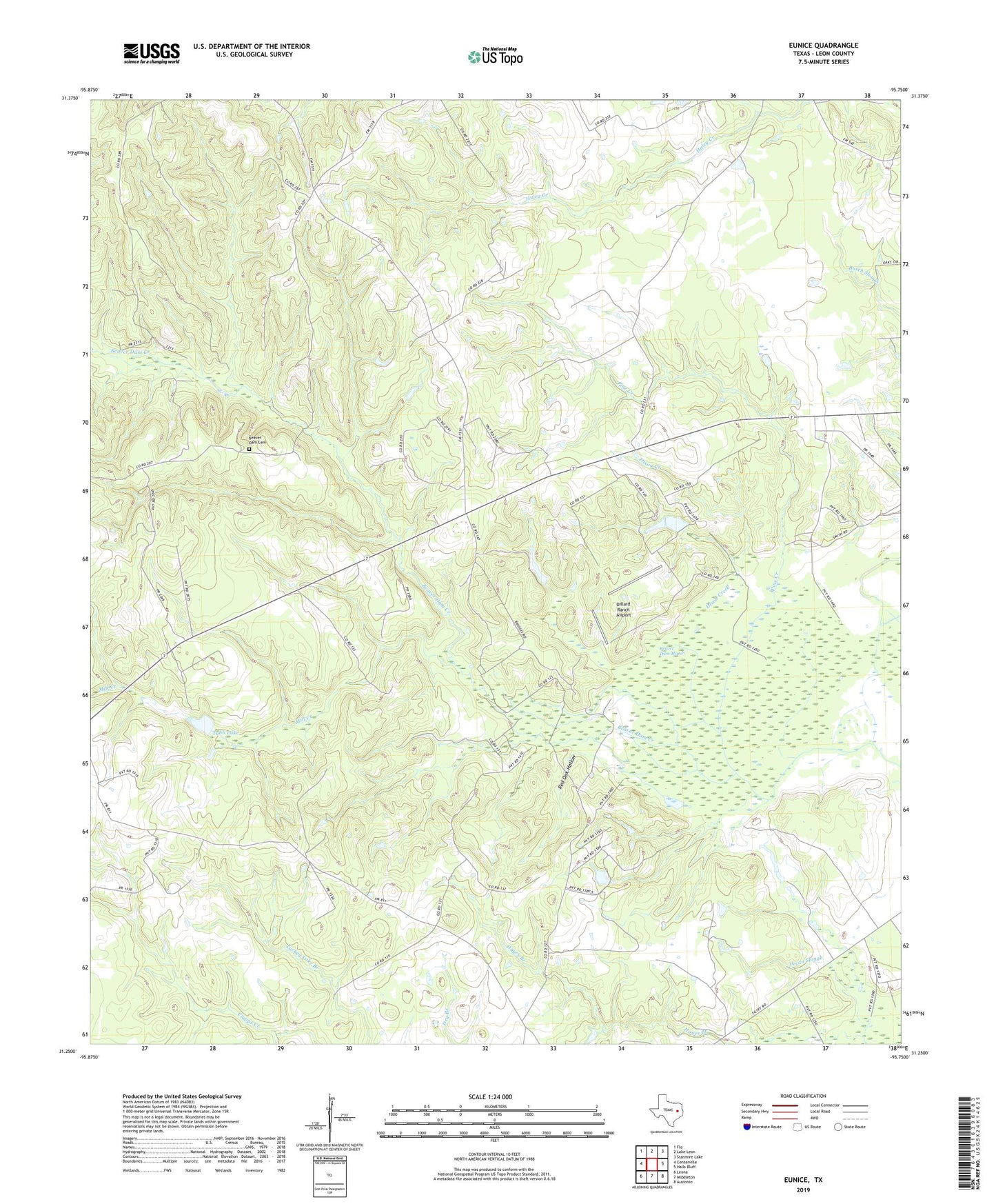 Eunice Texas US Topo Map Image