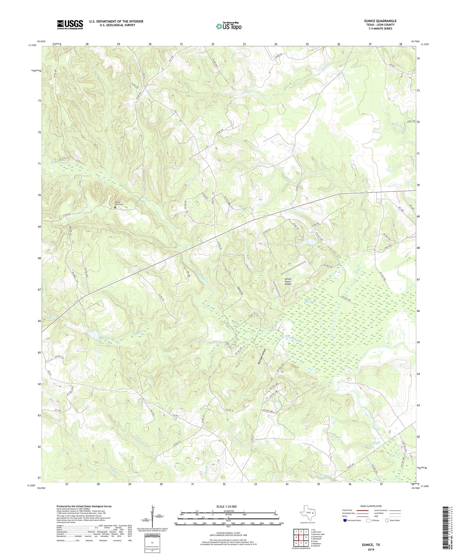 Eunice Texas US Topo Map Image
