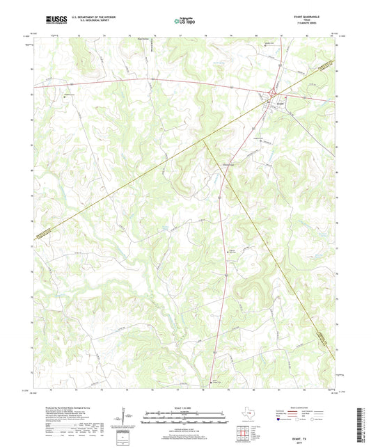 Evant Texas US Topo Map Image