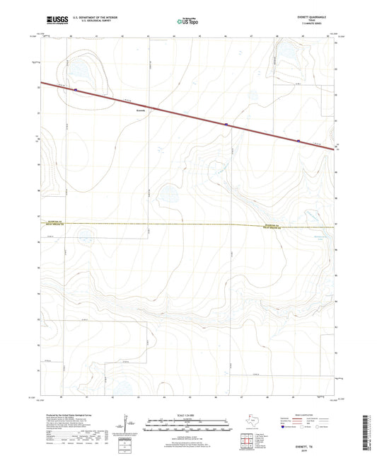 Everett Texas US Topo Map Image