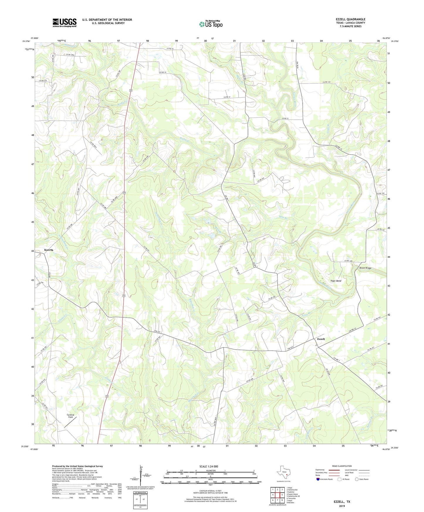 Ezzell Texas US Topo Map Image