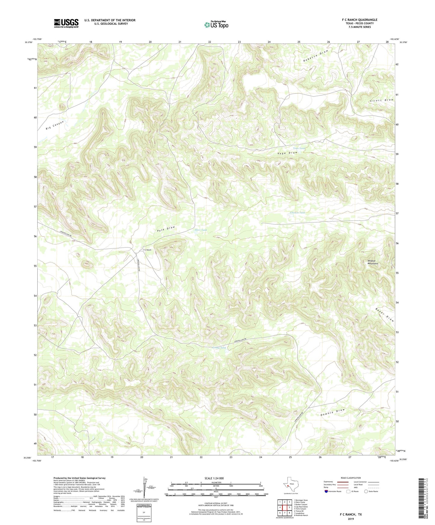 F C Ranch Texas US Topo Map Image