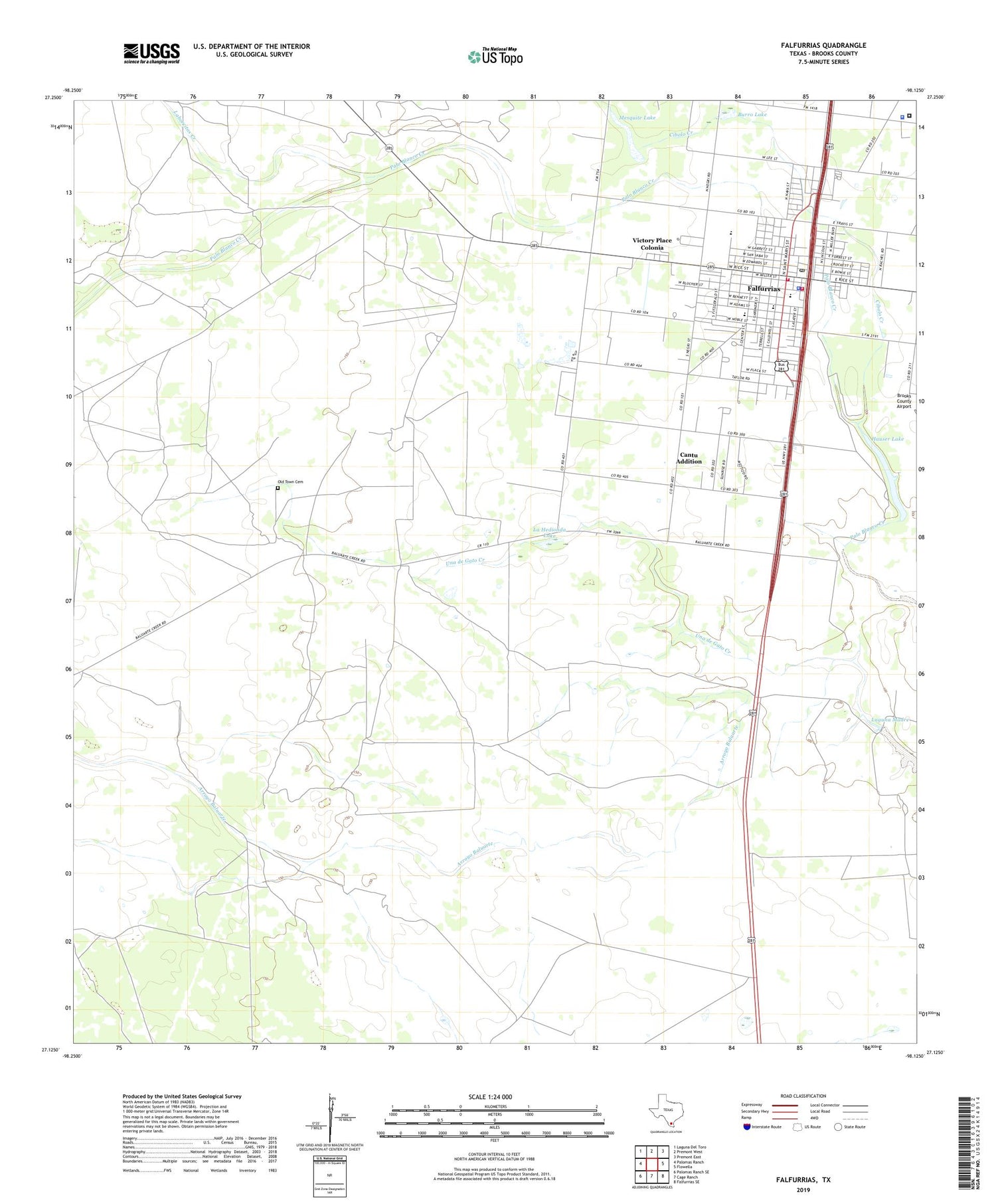 Falfurrias Texas US Topo Map Image