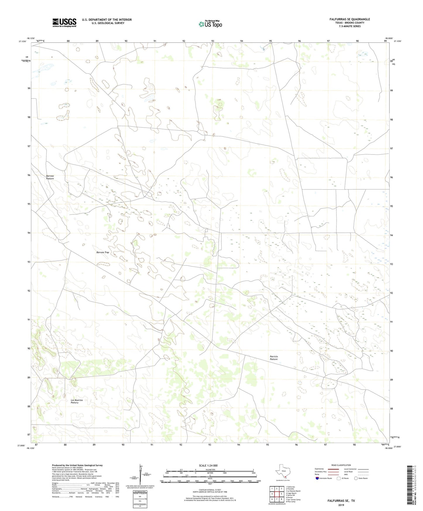 Falfurrias SE Texas US Topo Map Image