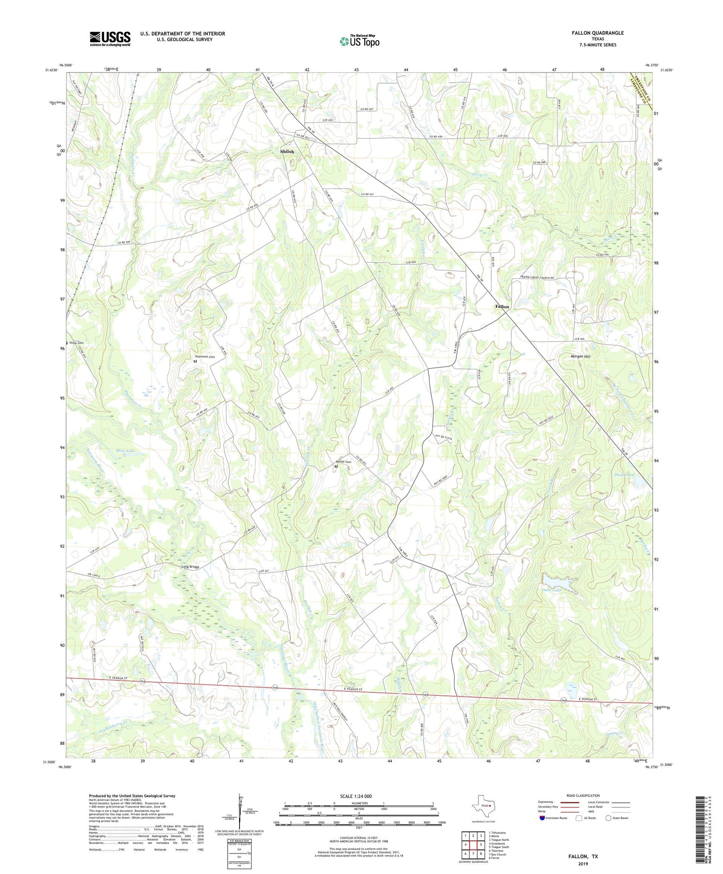 Fallon Texas US Topo Map Image