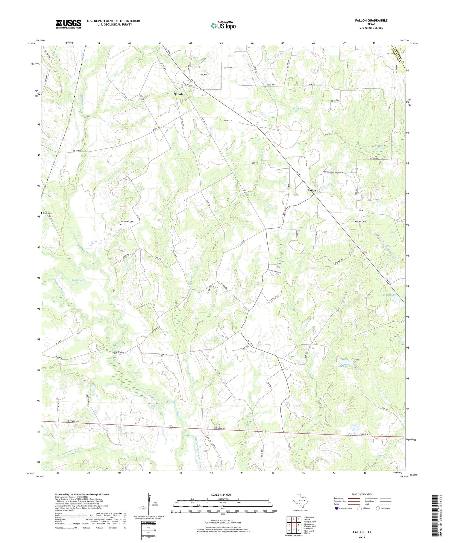 Fallon Texas US Topo Map Image