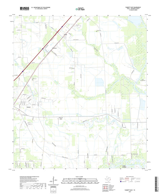 Fannett East Texas US Topo Map Image