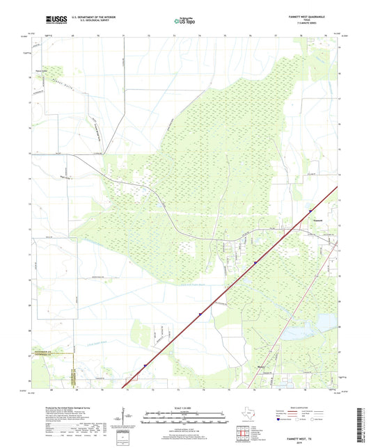 Fannett West Texas US Topo Map Image