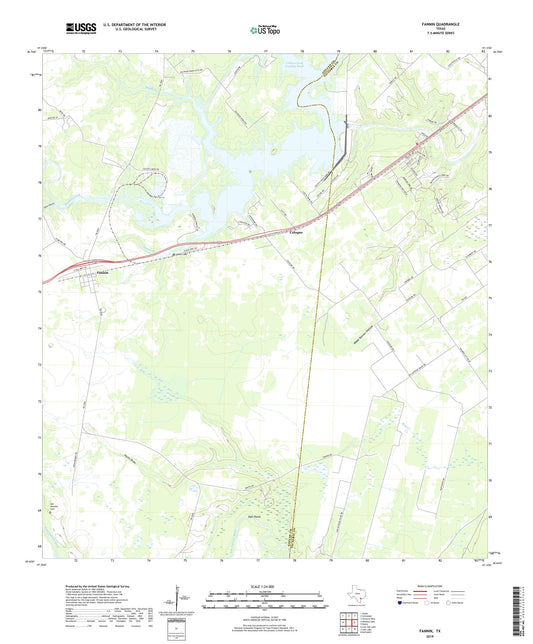Fannin Texas US Topo Map Image