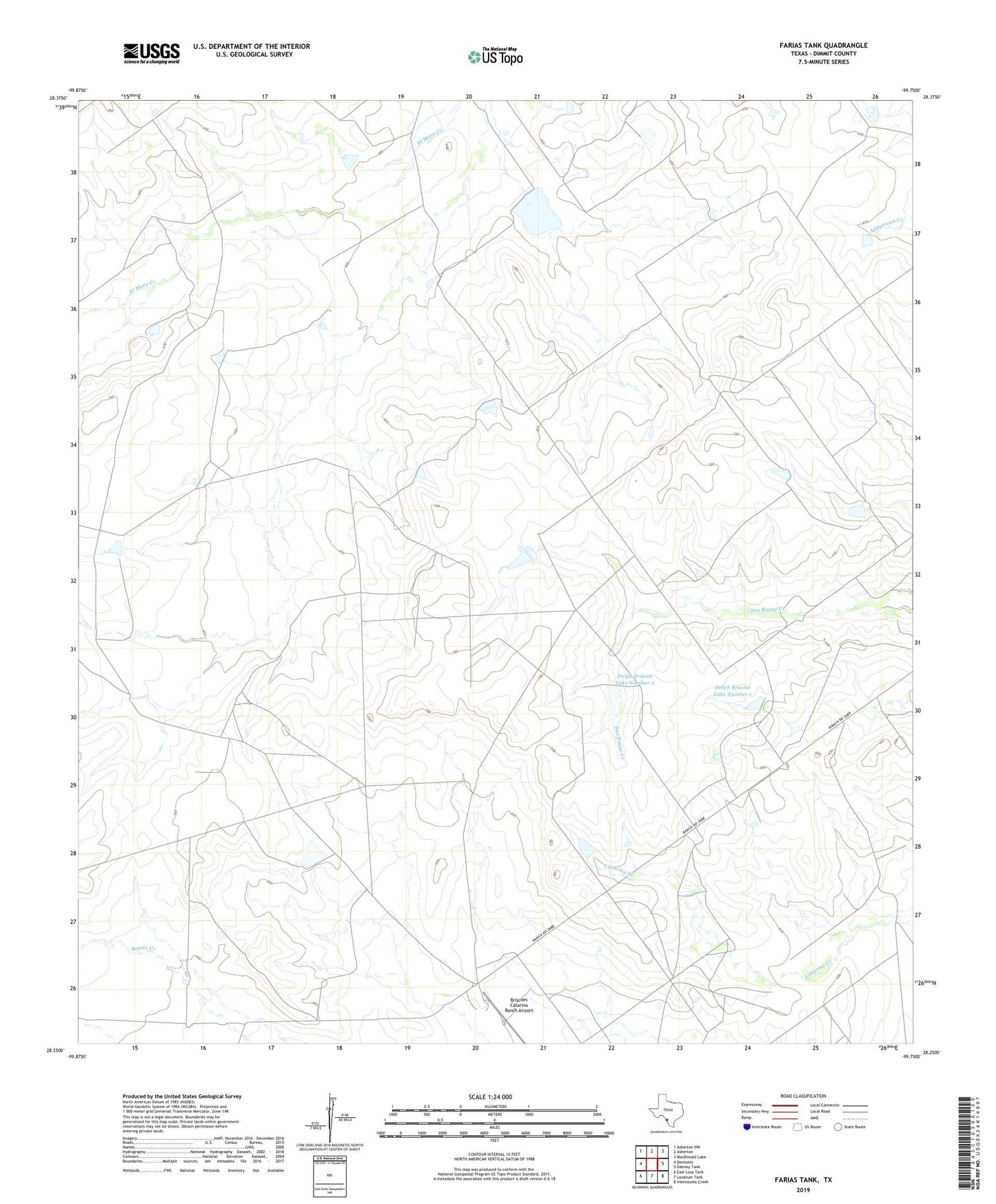 Farias Tank Texas US Topo Map Image