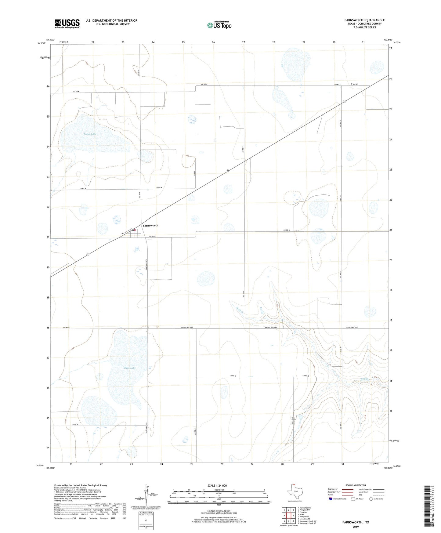 Farnsworth Texas US Topo Map Image