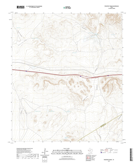 Fencepost Draw Texas US Topo Map Image